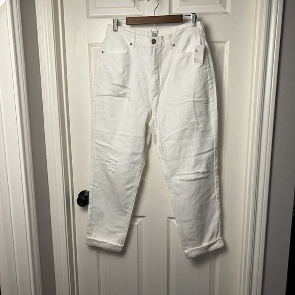 BDG Urban Outfitters White Mom High Rise Distressed Relaxed Fit Jeans size 31 - Picture 2 of 13